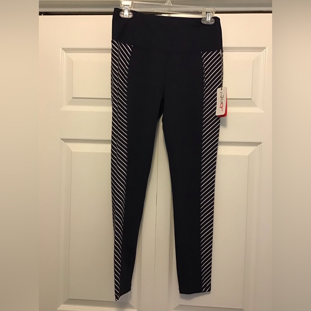 NWT Jofit navy blue and white striped Atlantic tights size small